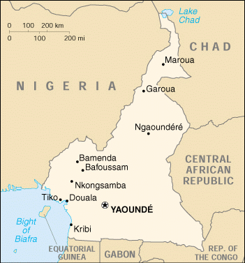 [Country map of Cameroon]