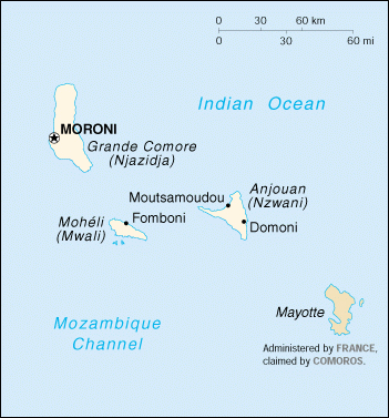 [Country map of Comoros]