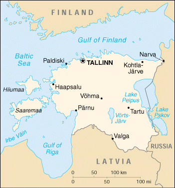 [Country map of Estonia]