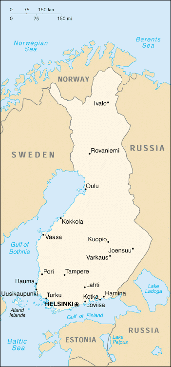 [Country map of Finland]