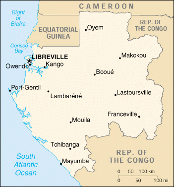 [Country map of Gabon]