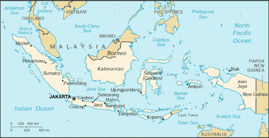 [Country map of Indonesia]