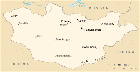 [Country map of Mongolia]