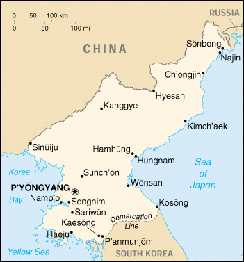 [Country map of Korea, North]