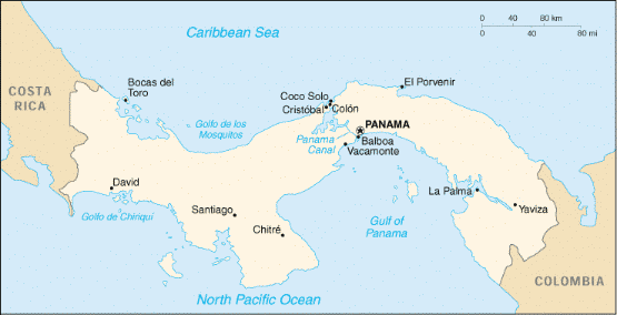 [Country map of Panama]