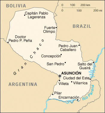 [Country map of Paraguay]