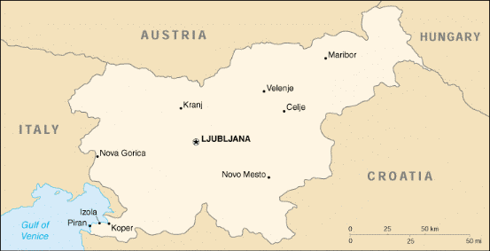 [Country map of Slovenia]