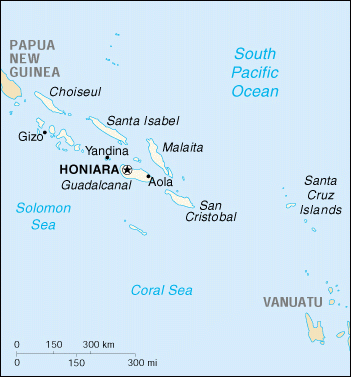 [Country map of Solomon Islands]