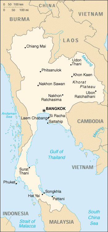 [Country map of Thailand]