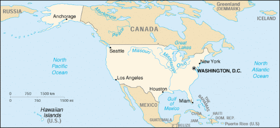 [Country map of United States]