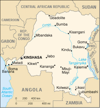 [Country map of Congo, Democratic Republic of the]
